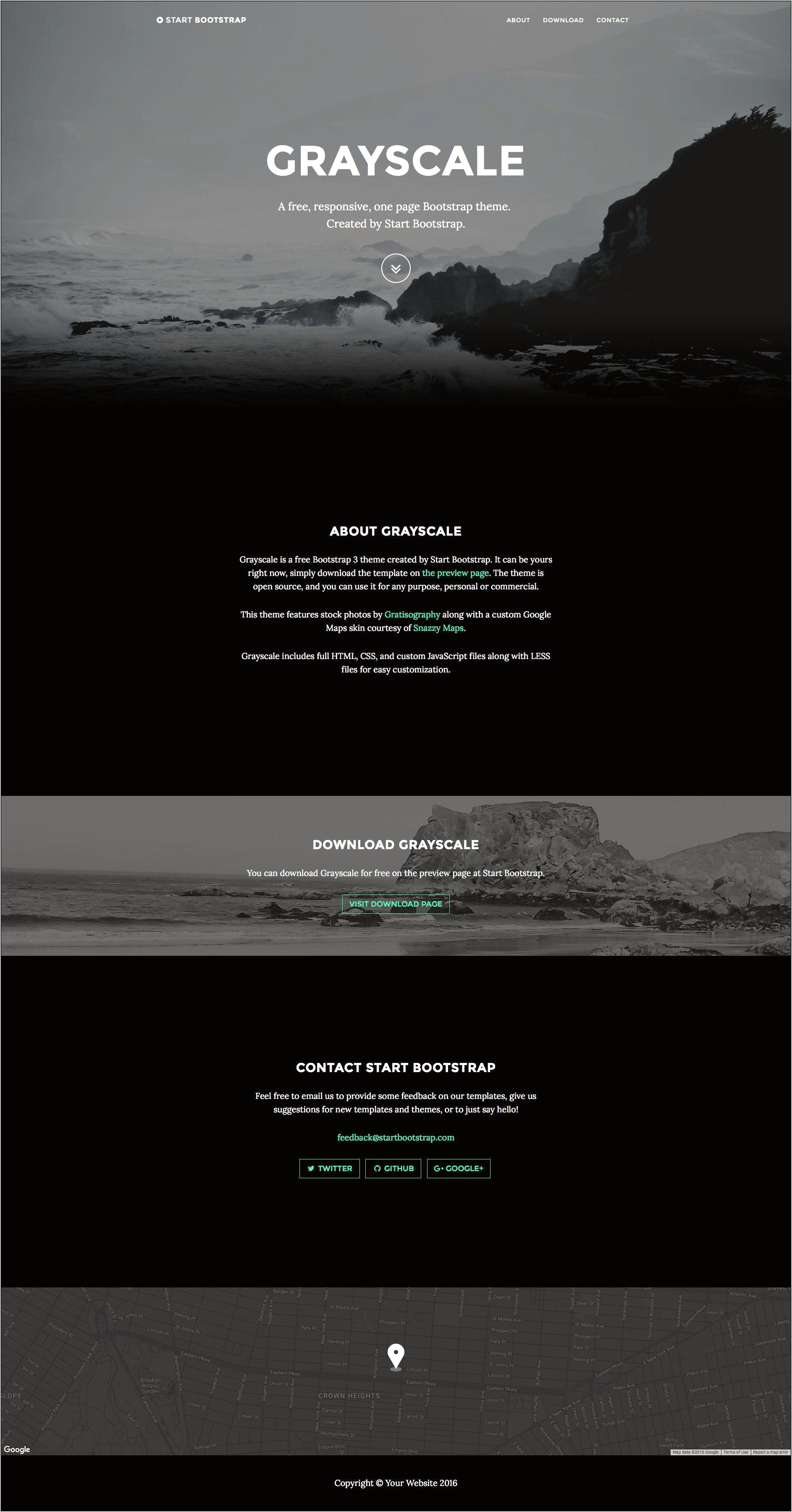 One Page Html Free Template Download