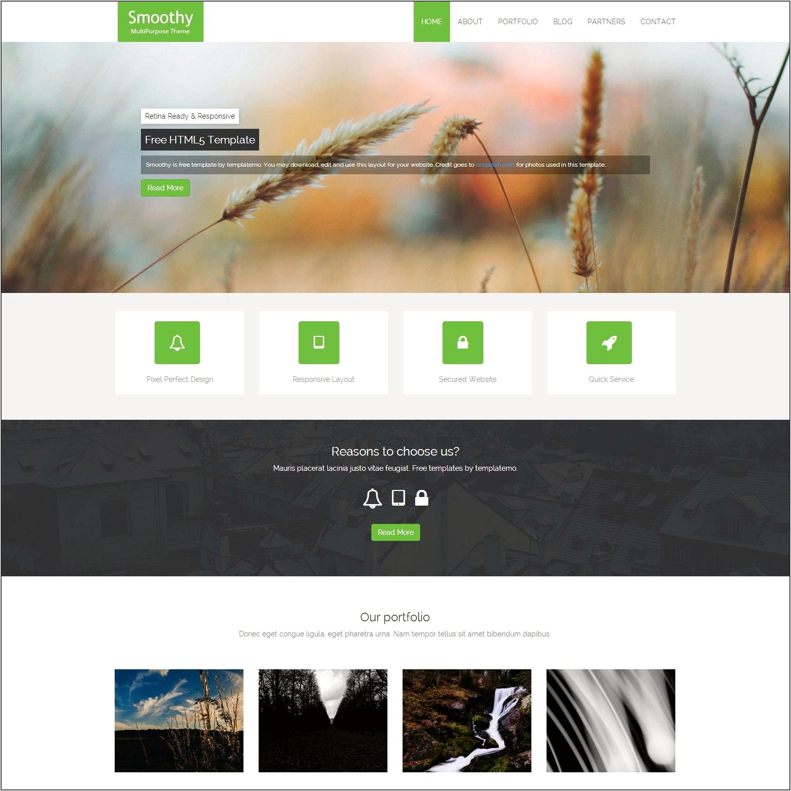 One Page Html5 Responsive Templates Free Download