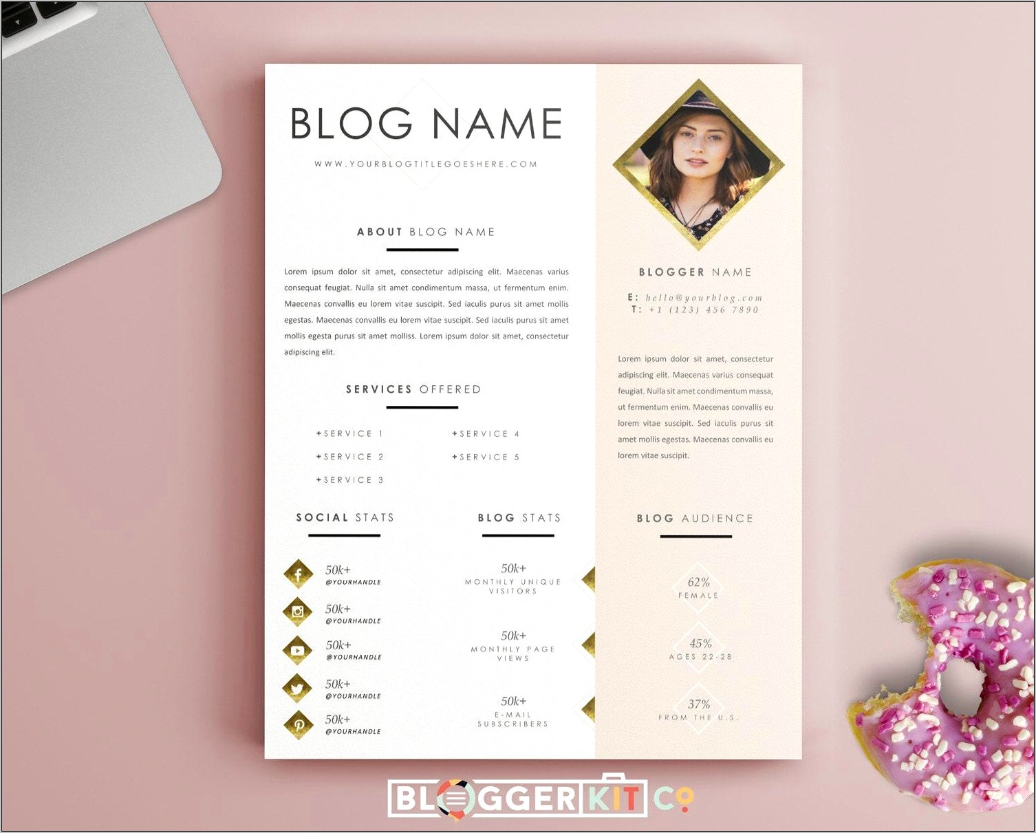 One Page Media Kit Template Free Download