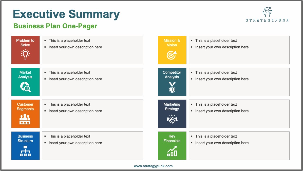 One Page Ppt Template Free Project Management