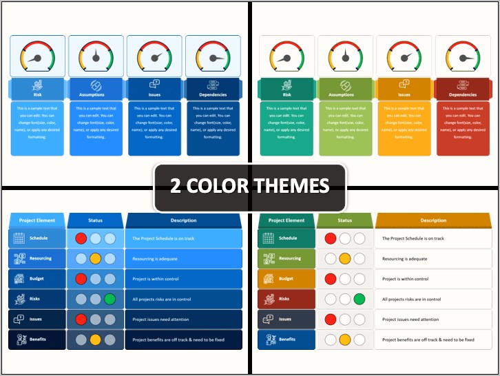 One Page Project Status Report Template Powerpoint Free