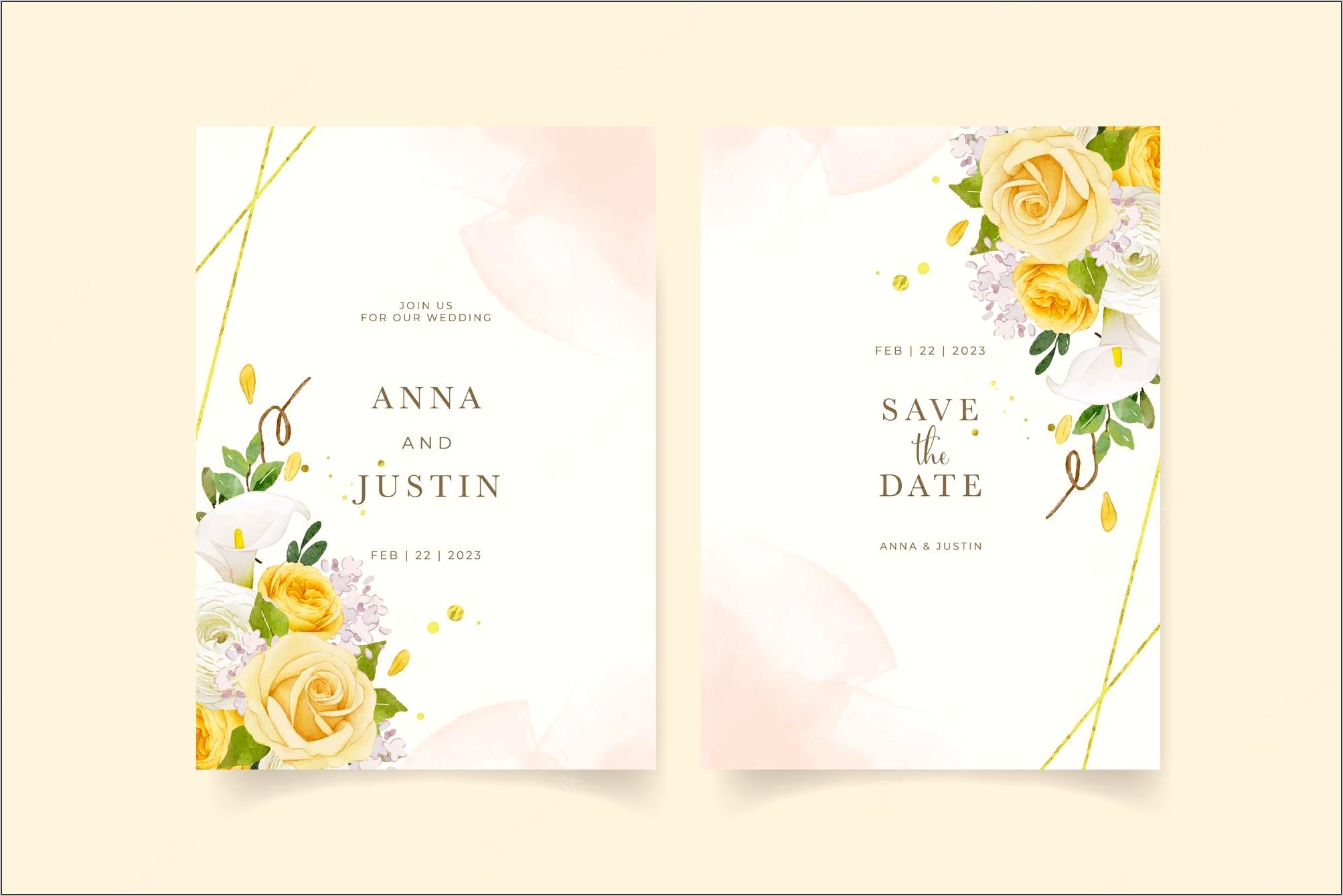 Online Free Vow Renewal Invitation Templates Yellow