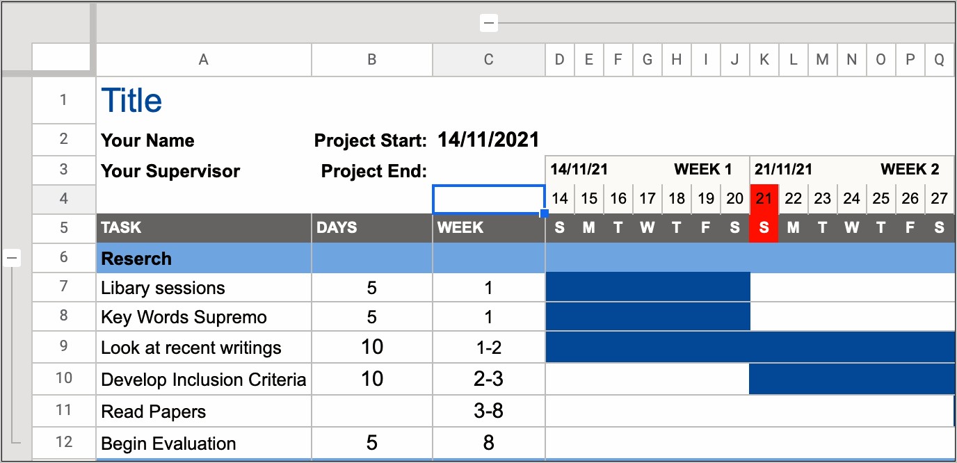 Online Gantt Chart Template Download Word