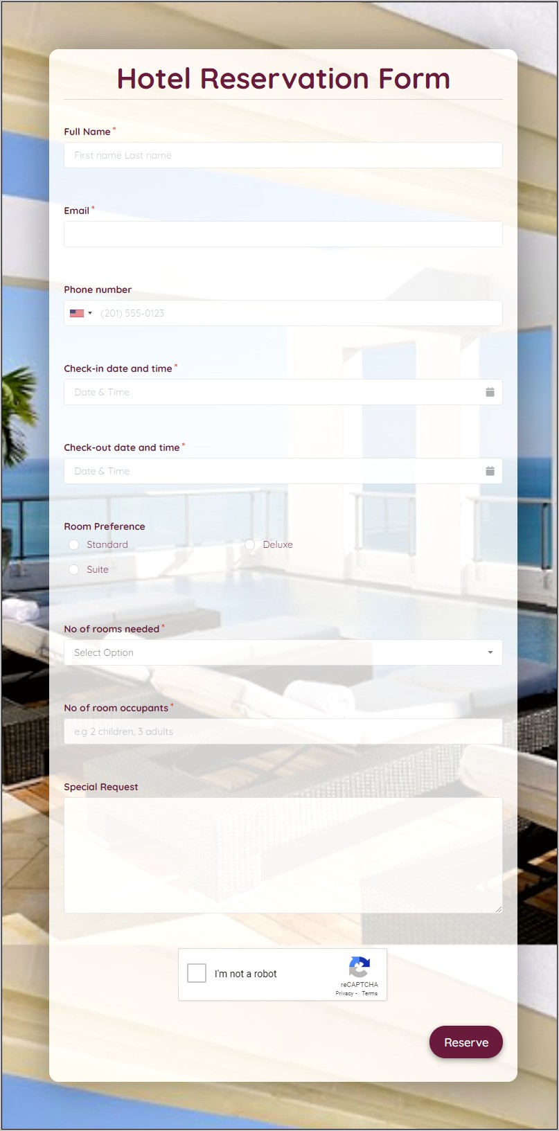 Online Hotel Reservation Template Free Download