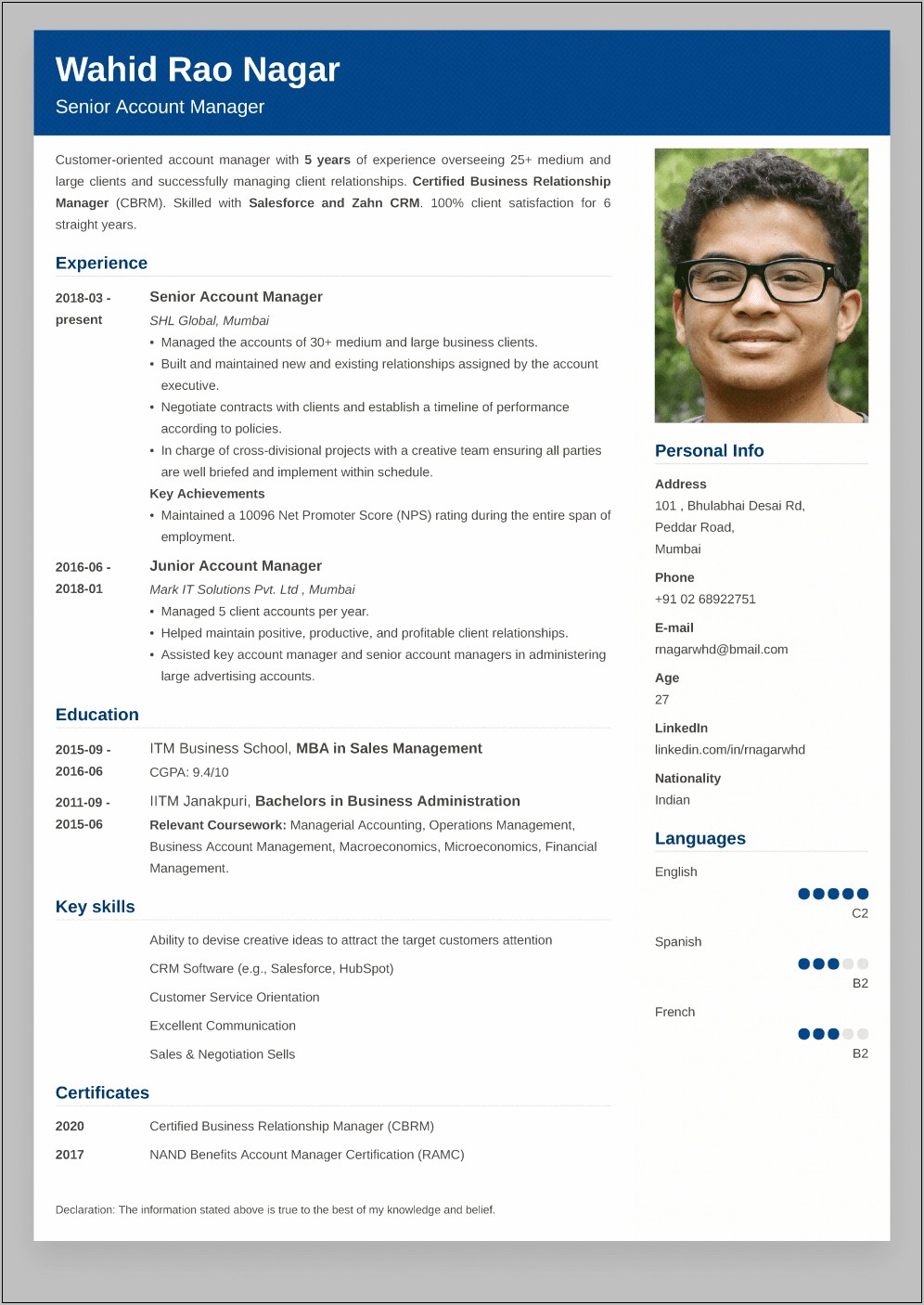 Online Indian Resume Maker Free