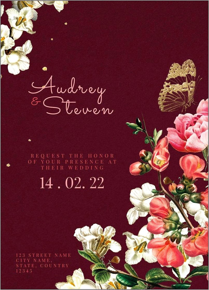 Online Wedding Invitation Templates Free Download Country