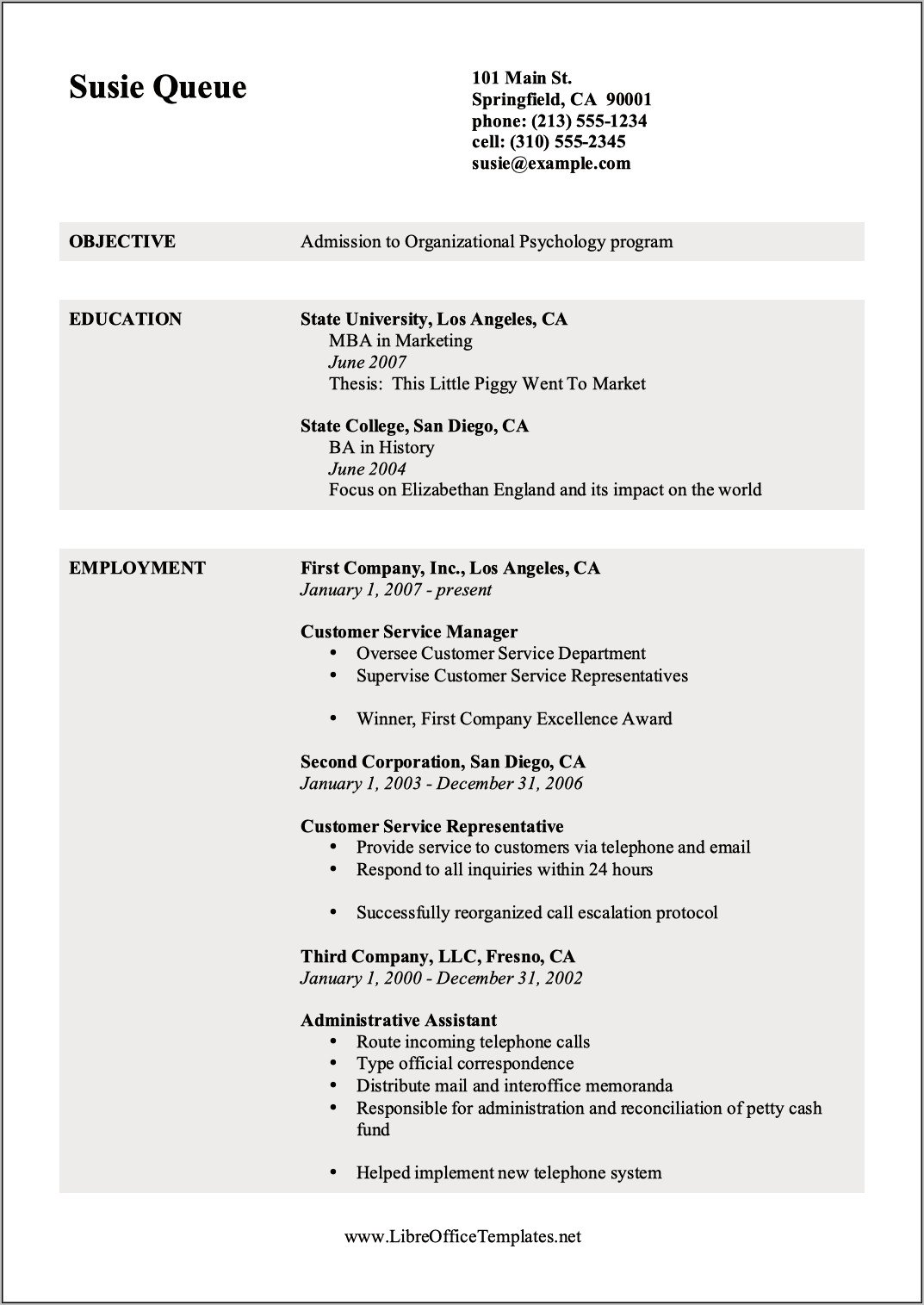 Open Office Cv Templates Free Download