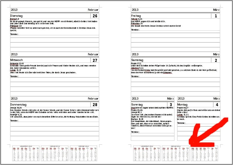 Open Office Desk Diary Template Download