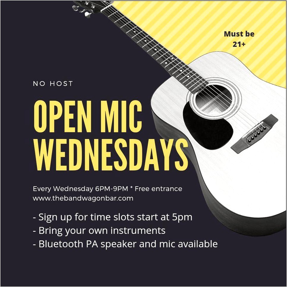 Open Stage Jam Night Flyer Template Free