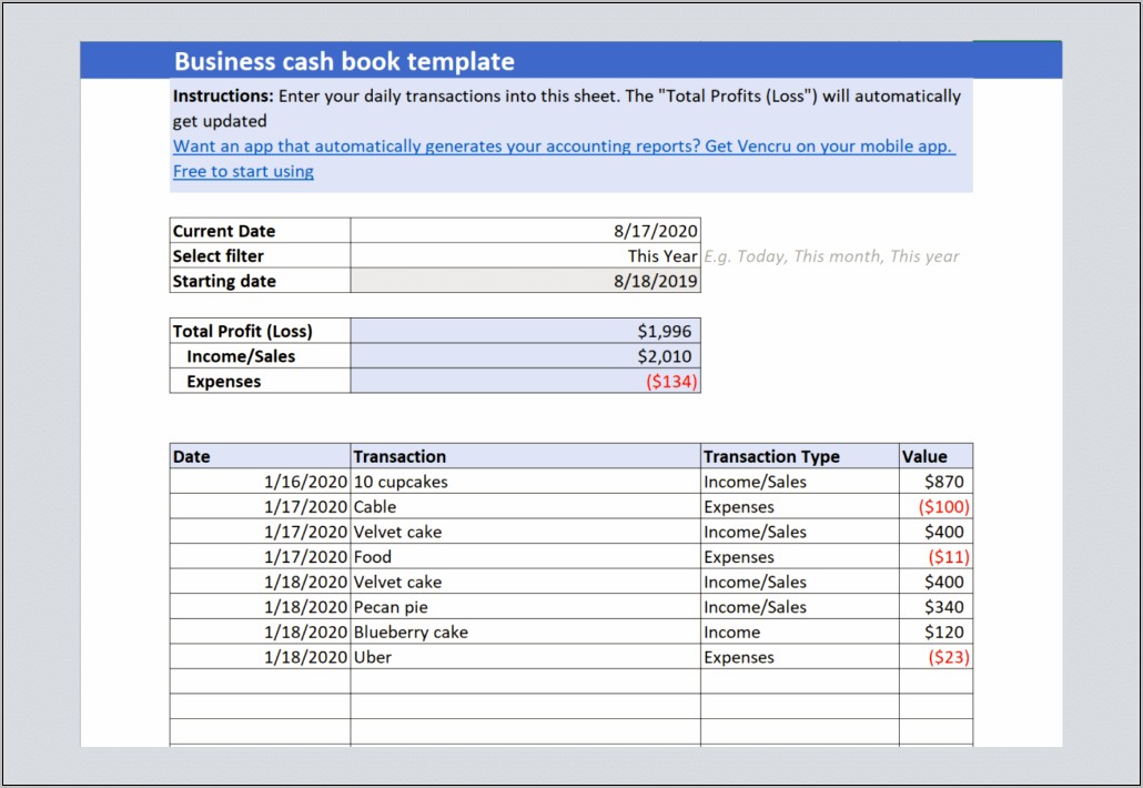 Operating Cost Buisness Template Excel Download