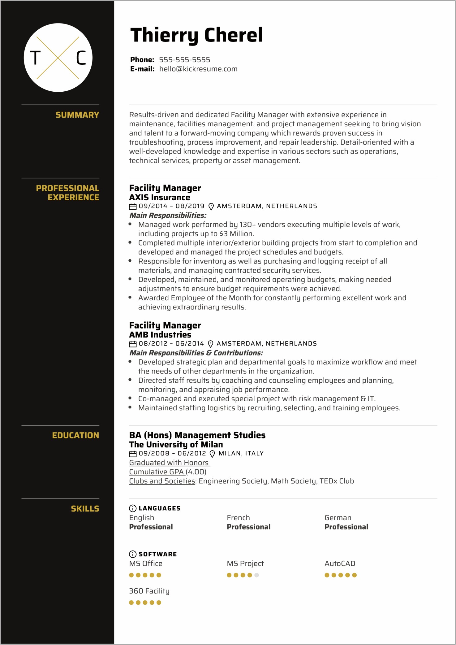 Operational Risk Manager Resume Sample