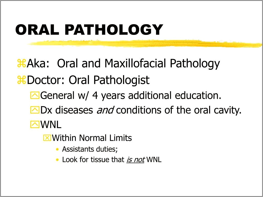 Oral Pathology Ppt Template Free Download