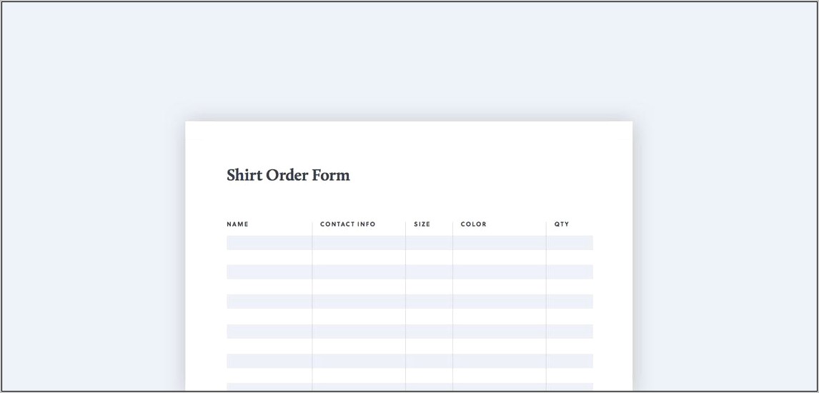 Order Form Template Excel Download Free