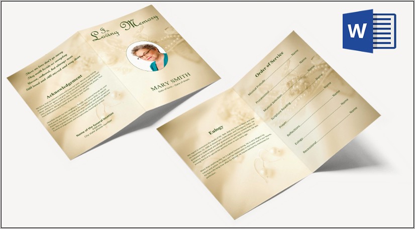 Order Of Service Funeral Template Publisher Free