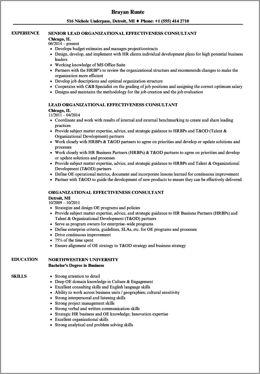 Organization And Planning Skills Resume