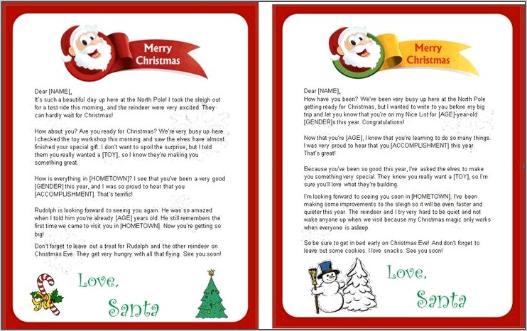 Original Santa Claus Letter Template Printable Free