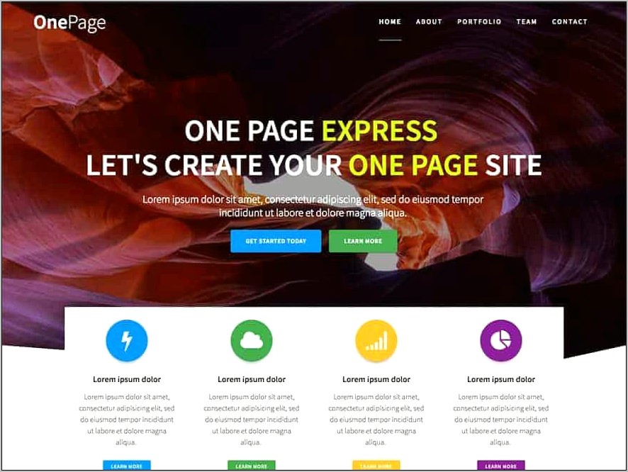 Orion Responsive One Page WordPress Template Free Download