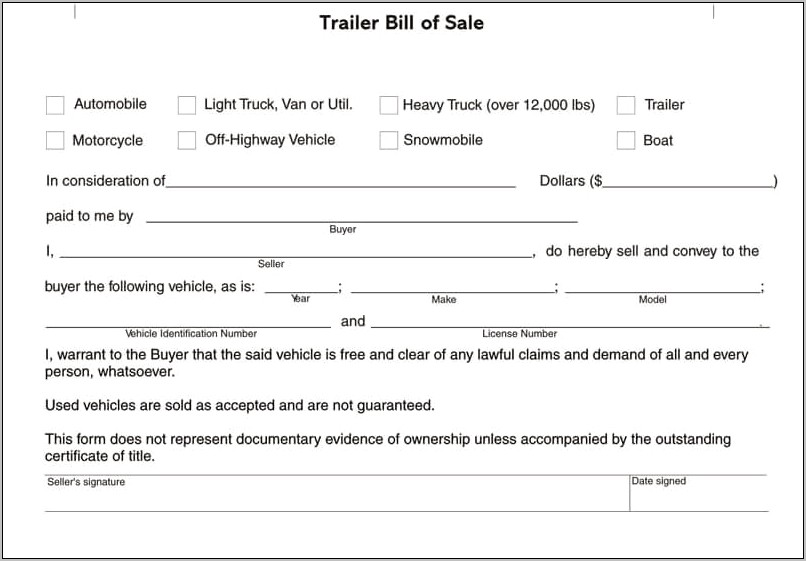 Owner Finance Agreement Cargo Trailers Template Free