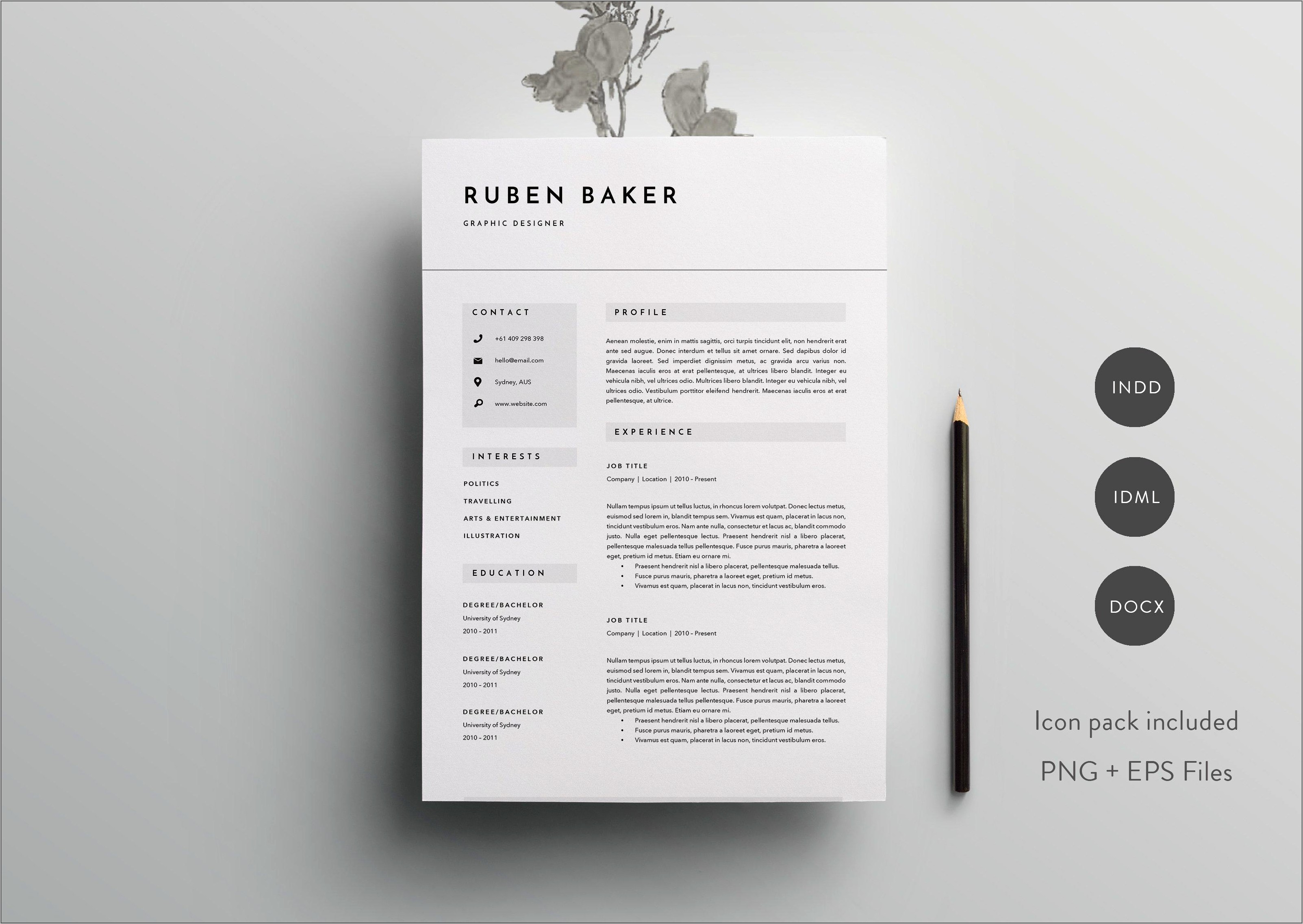 Pages Resume Templates For Free