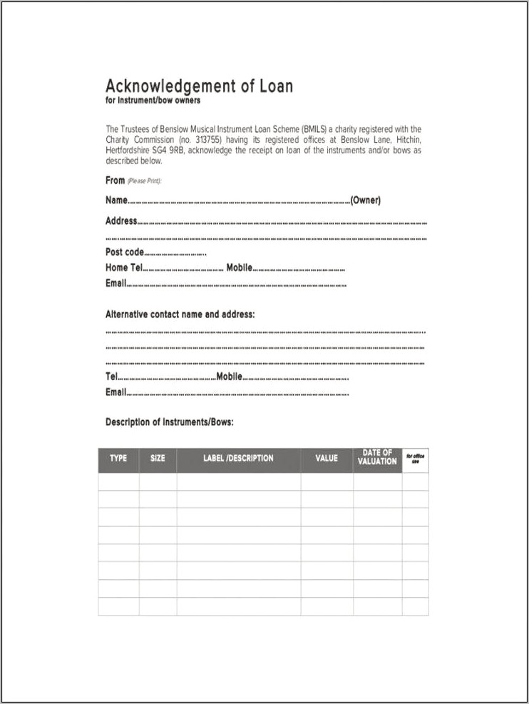 Paid In Full Loan Receipt Template Free