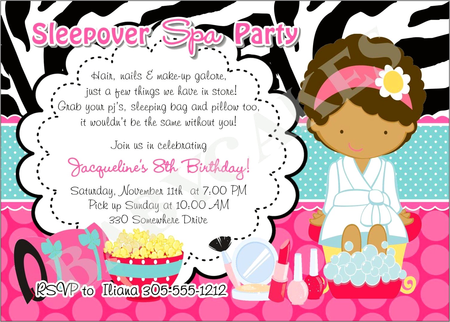 Paris Slumber Party Invitation Template Fpr Free