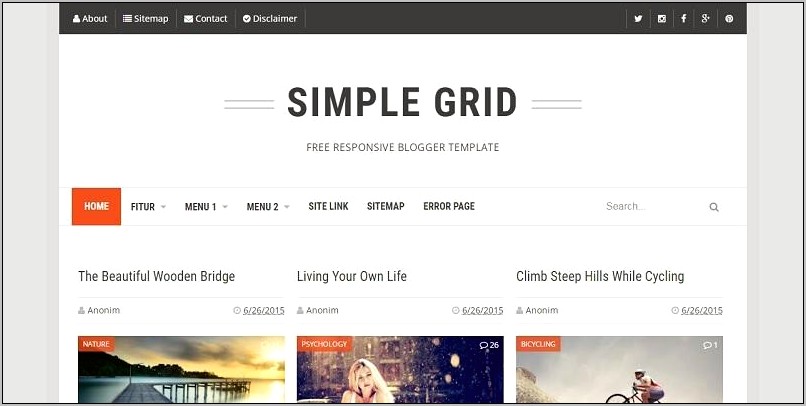 Parix One Page Blogger Template Free Download