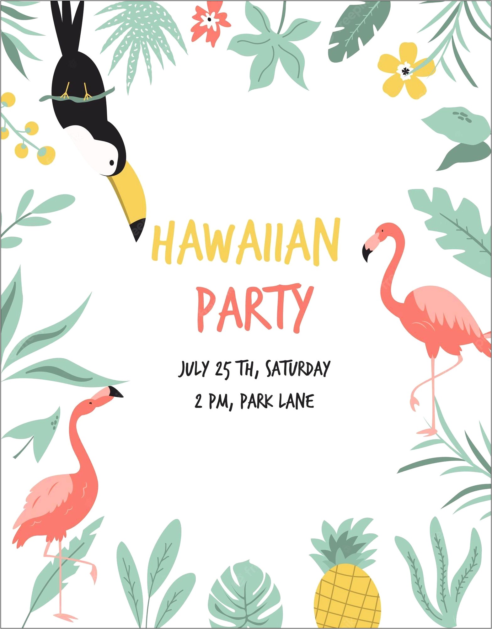 Party Like A Pineapple Invitation Template Free