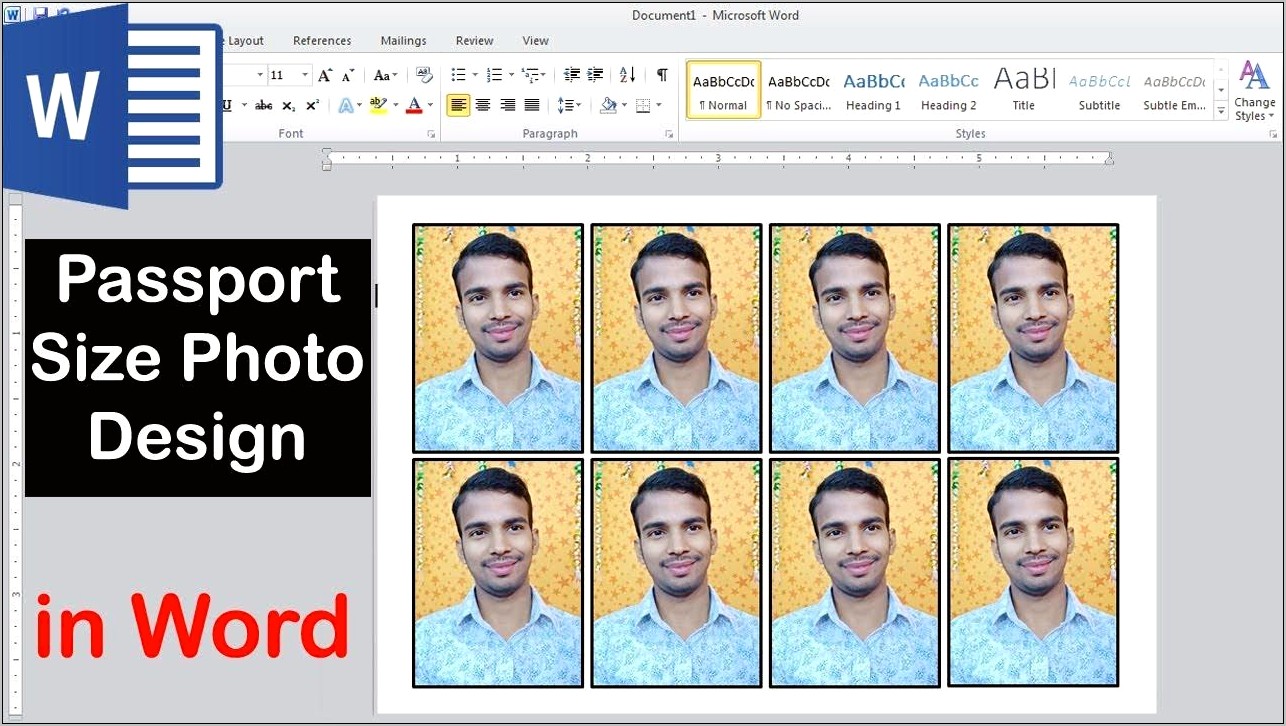 Passport Photo Template Print Yourself Microsoft Word Download