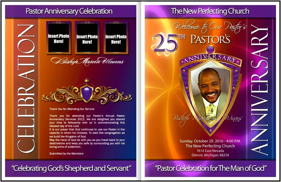 Pastor Happy Anniversary Templates Free Download