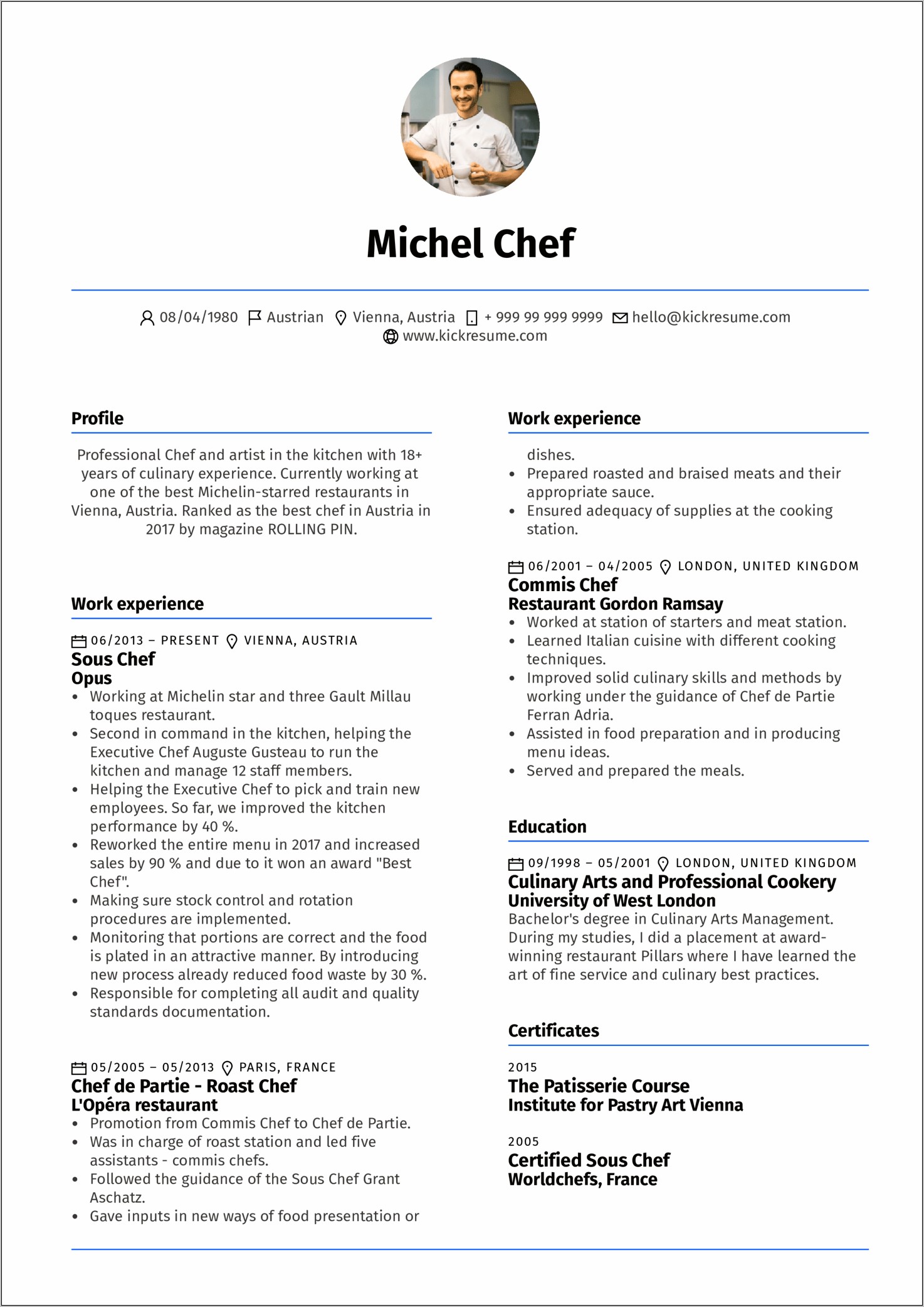 Pastry Cook Job Description Resume