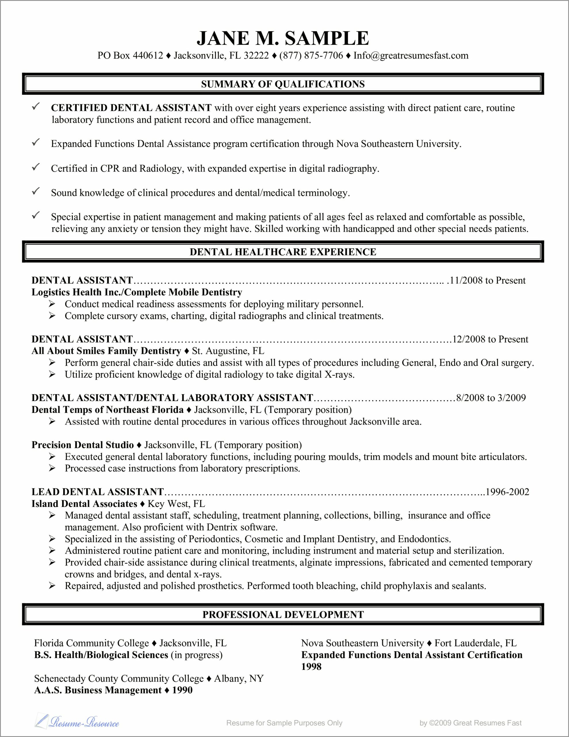 Patient Service Assistant Resume Sample