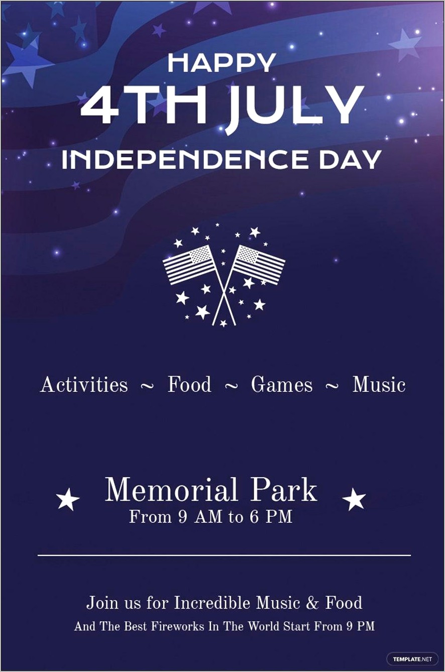 Patriotic 4th Of July Flyer Template Free