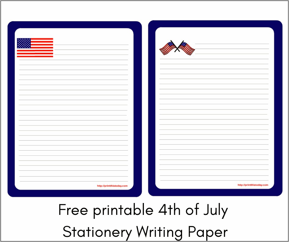 Patriotic Template Free Printable Lined Writing Paper