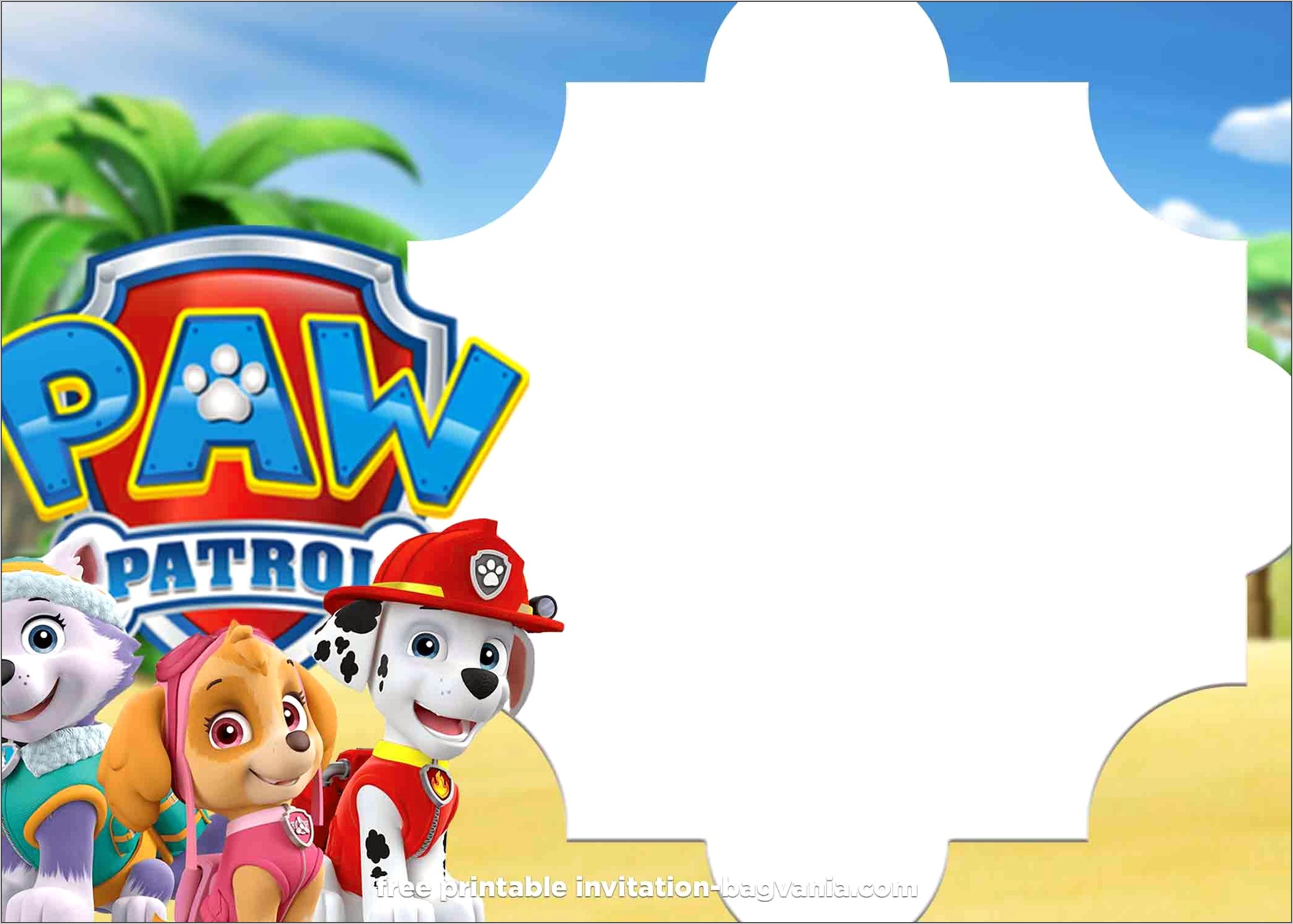 Paw Patroll Free Birthday Templates With Photo