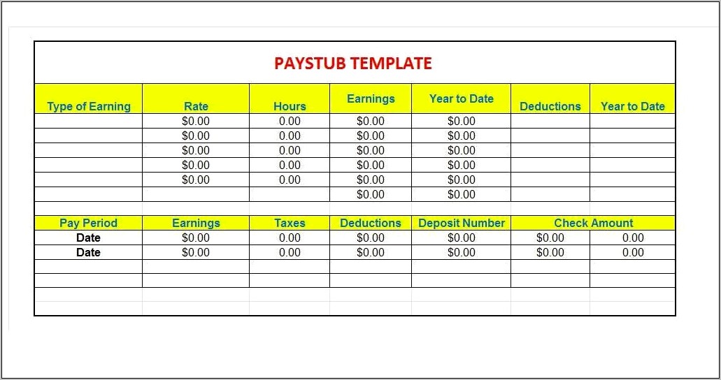 Pay Stub Template Bi Monthly Free Download