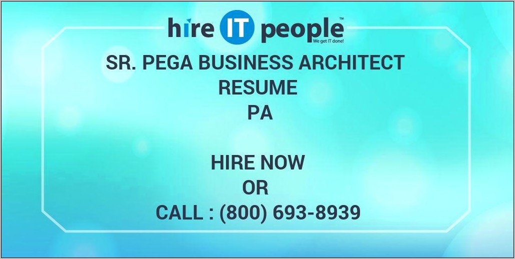 Pega Business Architect Resume Samples