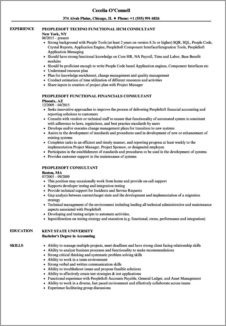 Peoplesoft Supply Chain Resume Examples