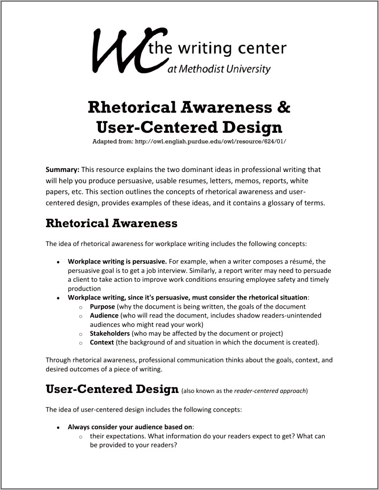 Perdu University Owl Resume Sample