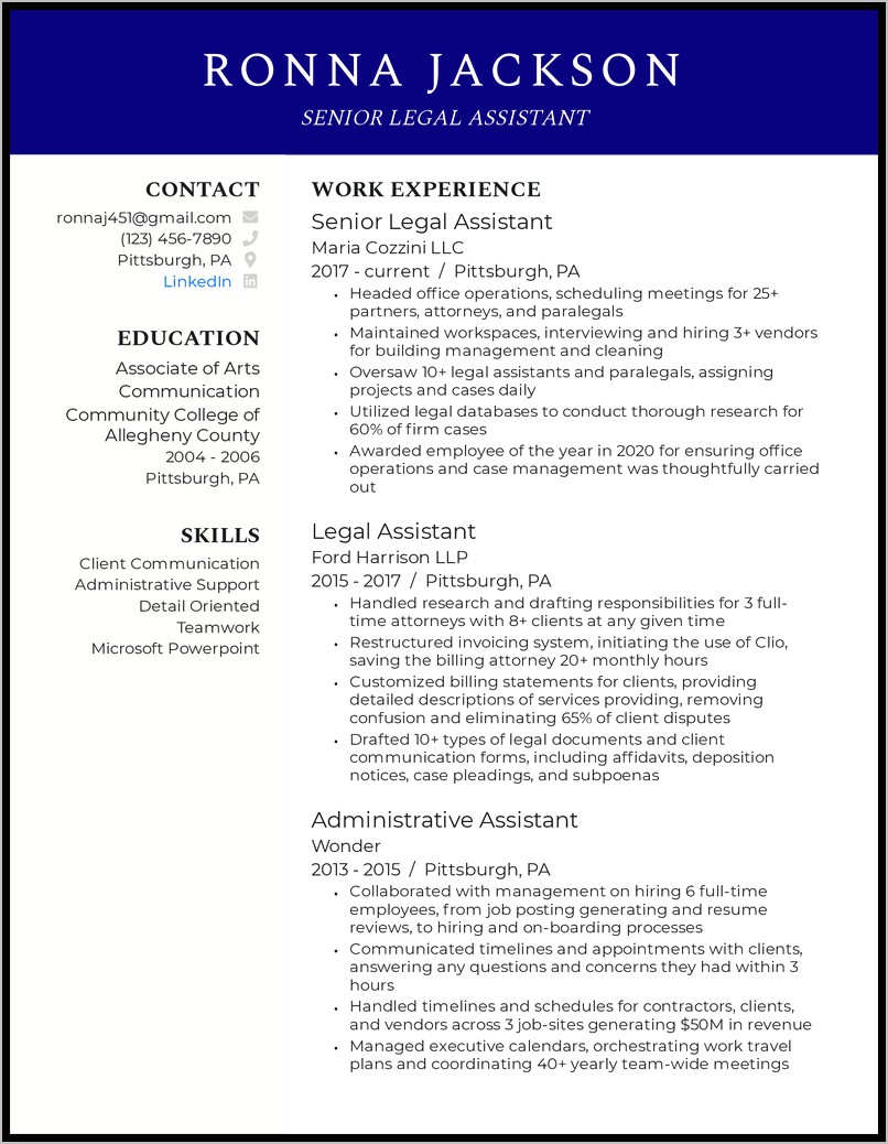 Personal Injury Paralegal Resume Samples