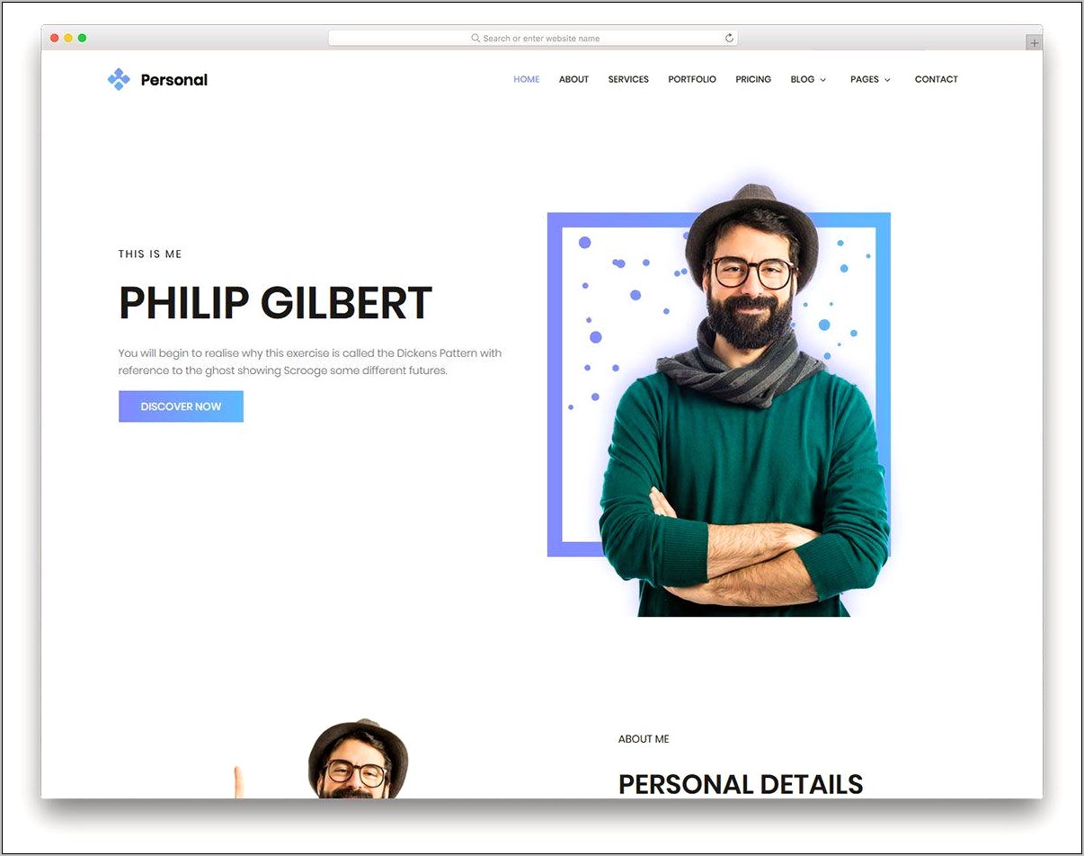 Personal Portfolio Template Free Download Html