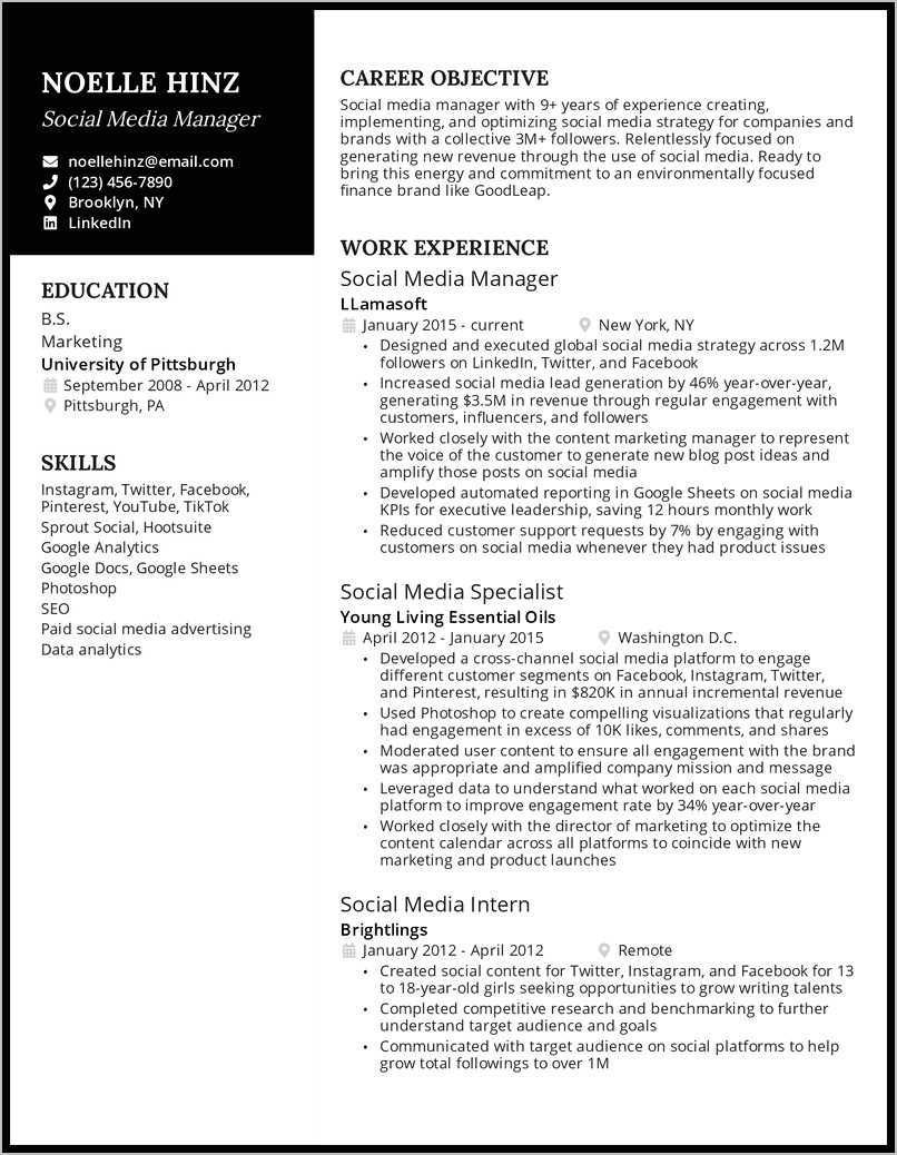 Personal Skills Description Sample Resume