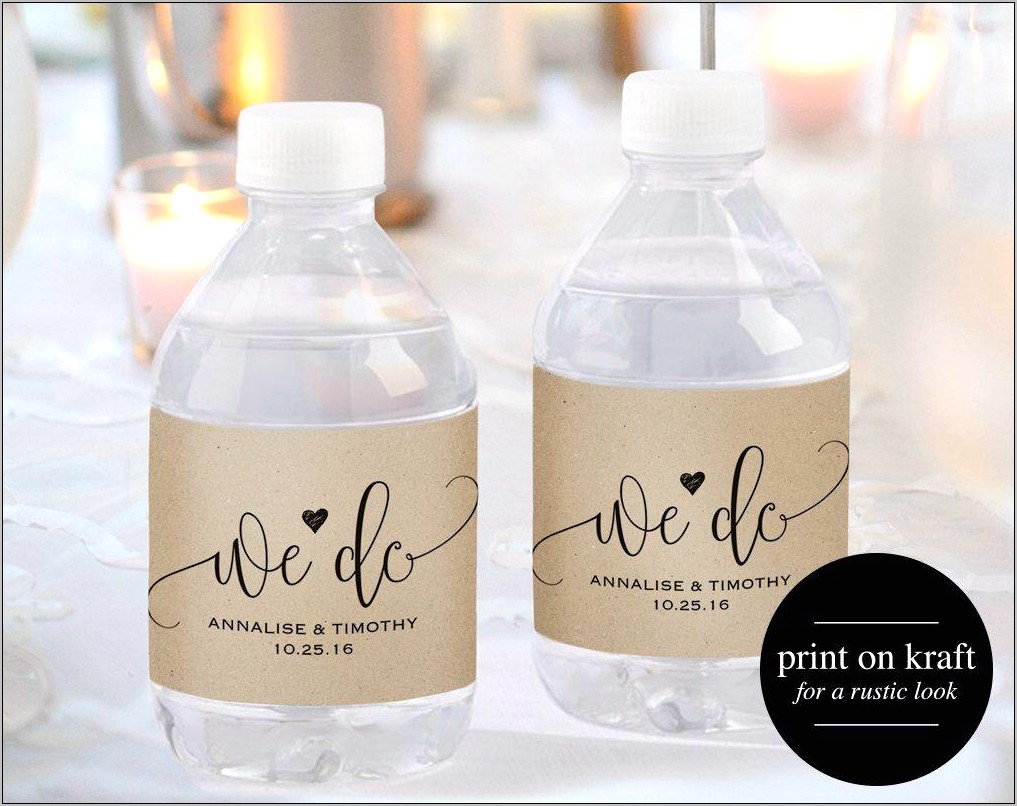 Personalized Water Bottle Labels Wedding Template Free