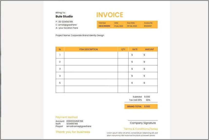 Pet Invoice Free Template For Word Document