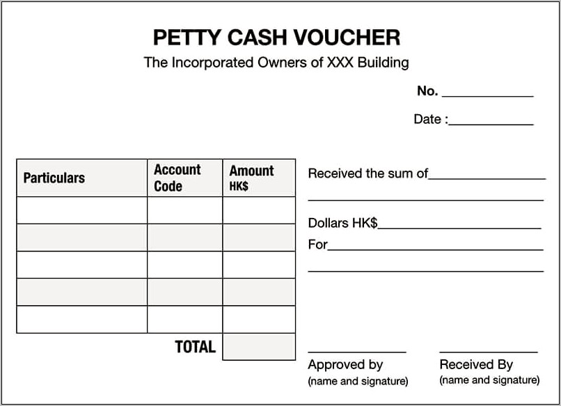 Petty Cash Request Template Free Download