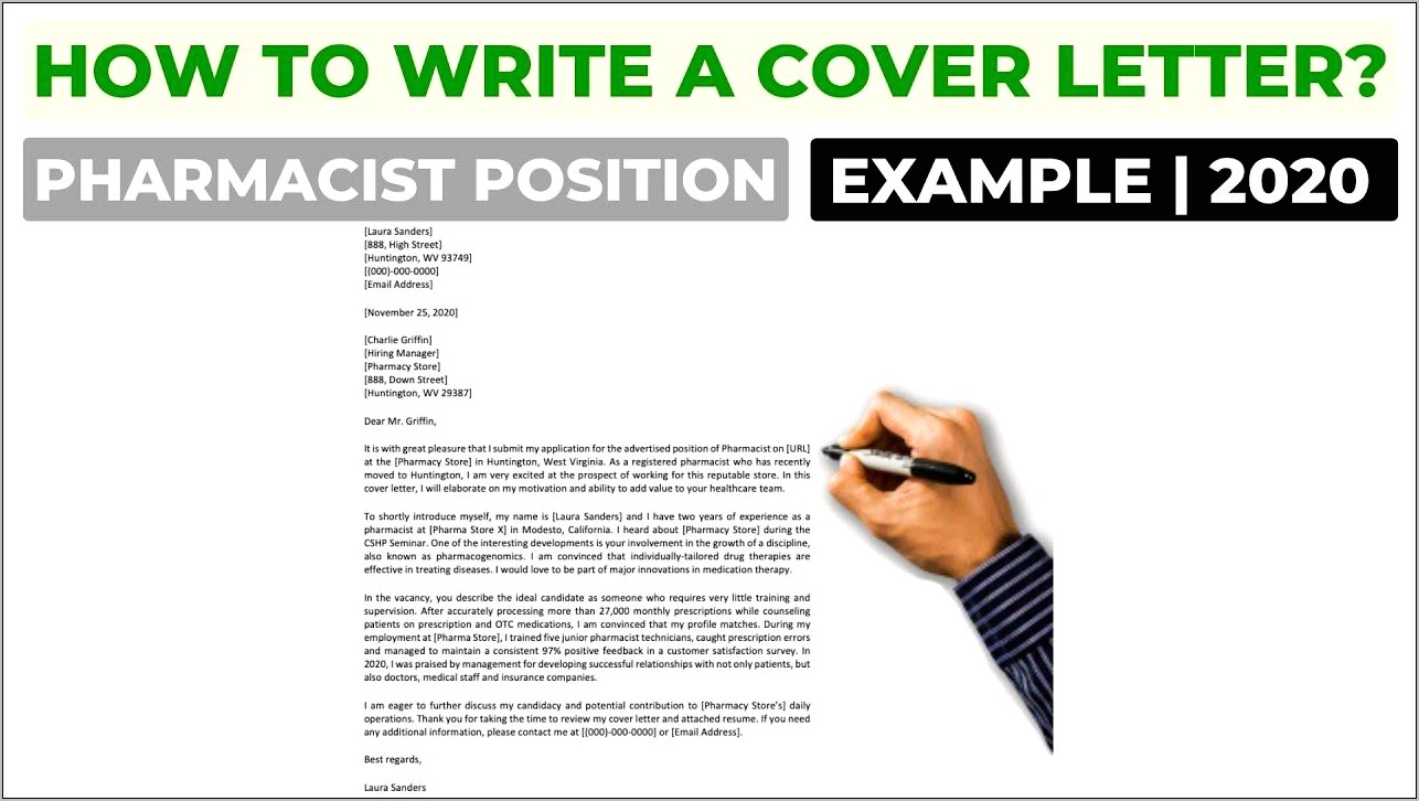 Pharmacist Resume Cover Letter Examples