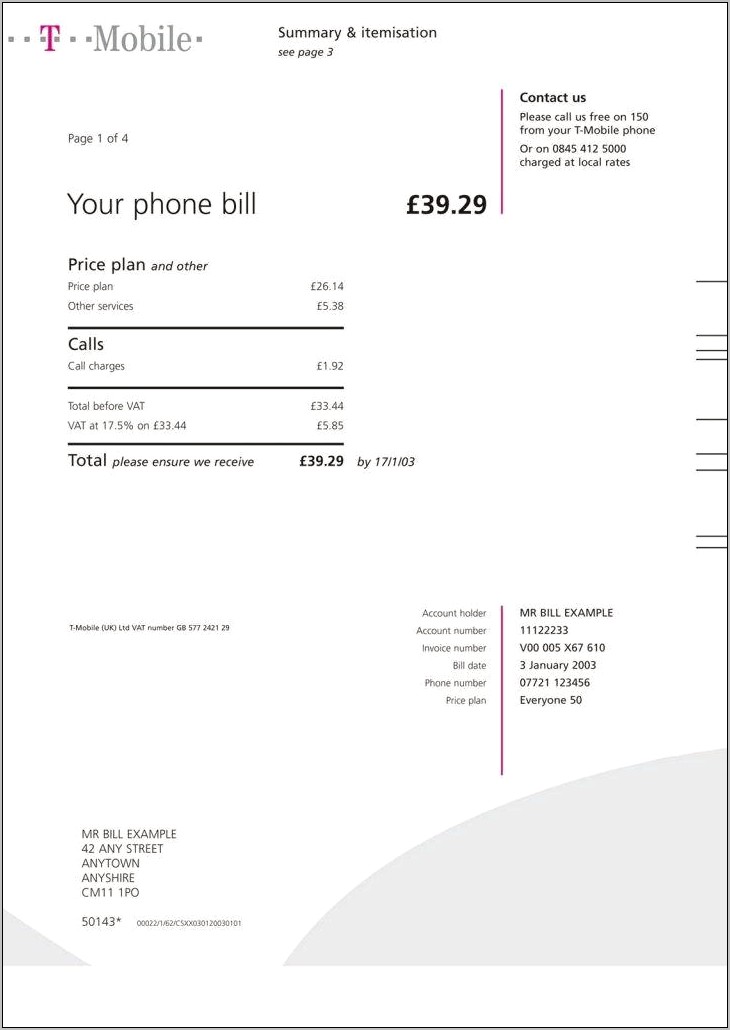 Phone Bill Metro Pcs Genenrator Free Template Doc