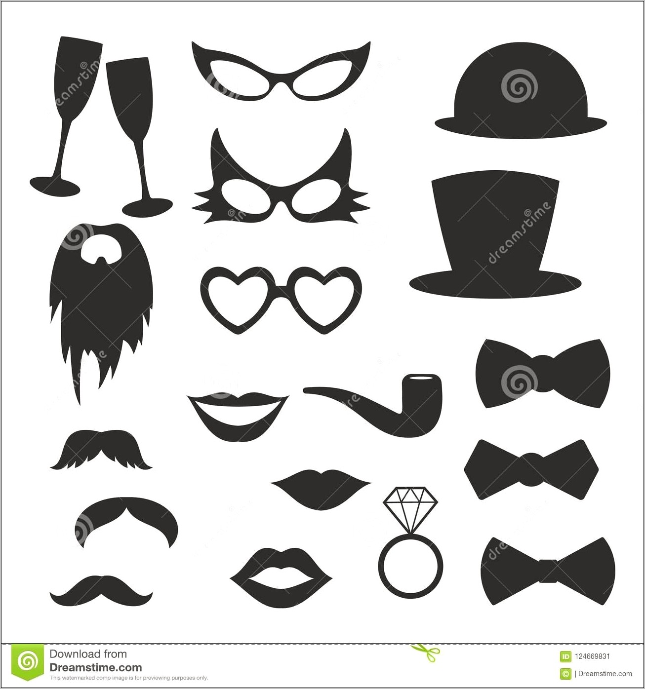 Photo Booth Free Printable Template Mustache Lips