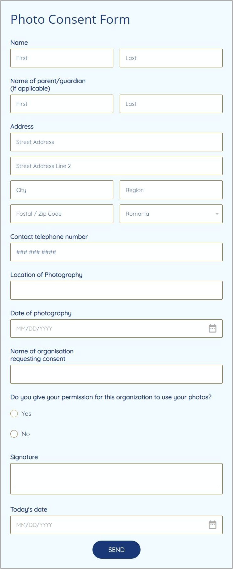 Photography Picture Order Form Template Free Online