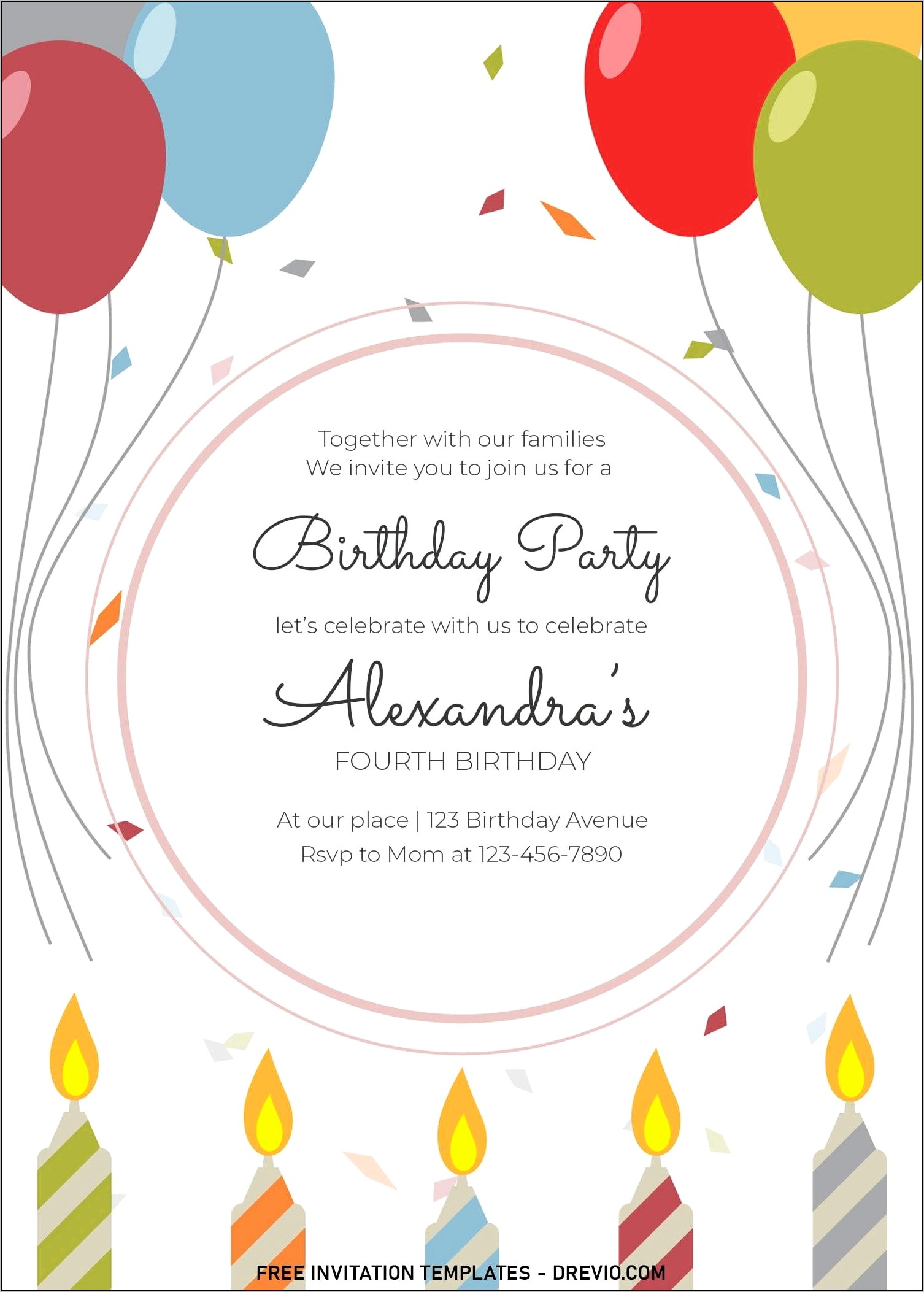 Photoshop Birthday Party Invitation Card Template Free