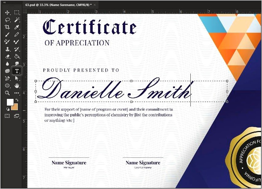 Photoshop Certificate Template Design Free Download